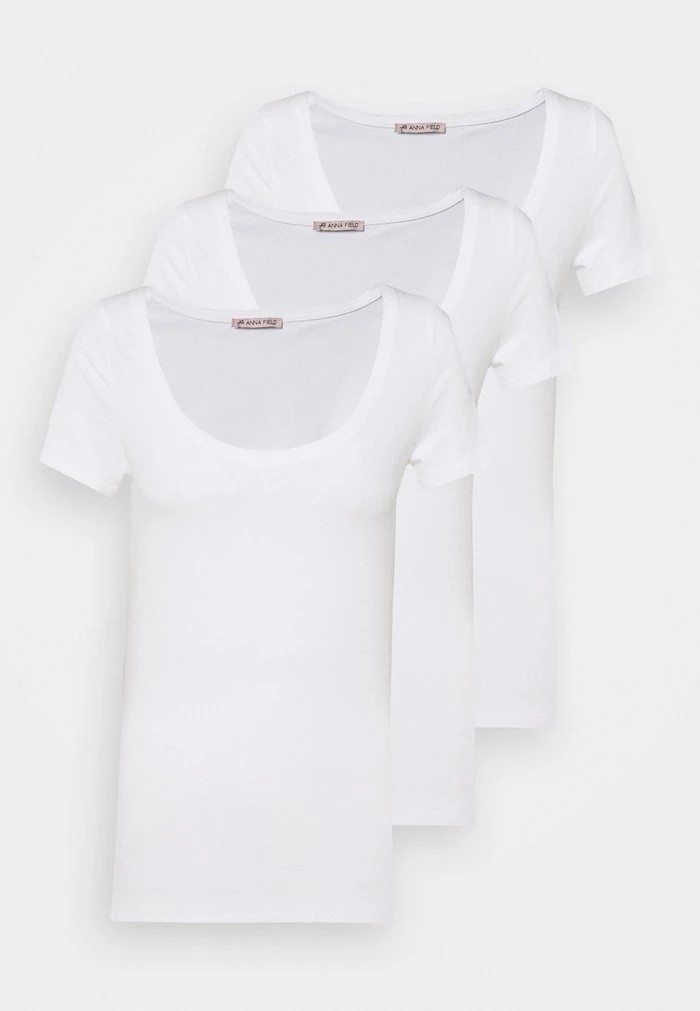 T-Shirt ANNA FIELD Anna Field 3 Pack Blanche Femme | ZTX-5342034